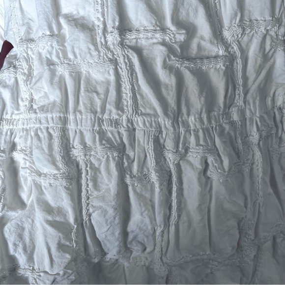 Storia Stitched Bohemian Tiered Mini White Dress Women’s Medium - Picture 10 of 11